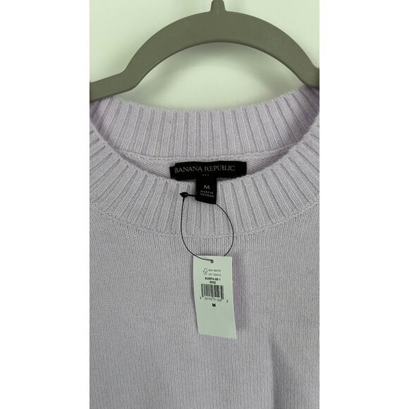 Banana Republic Coveted Crew Neck Sweater Womens Medium Purple New Wool Blend - Picture 3 of 6